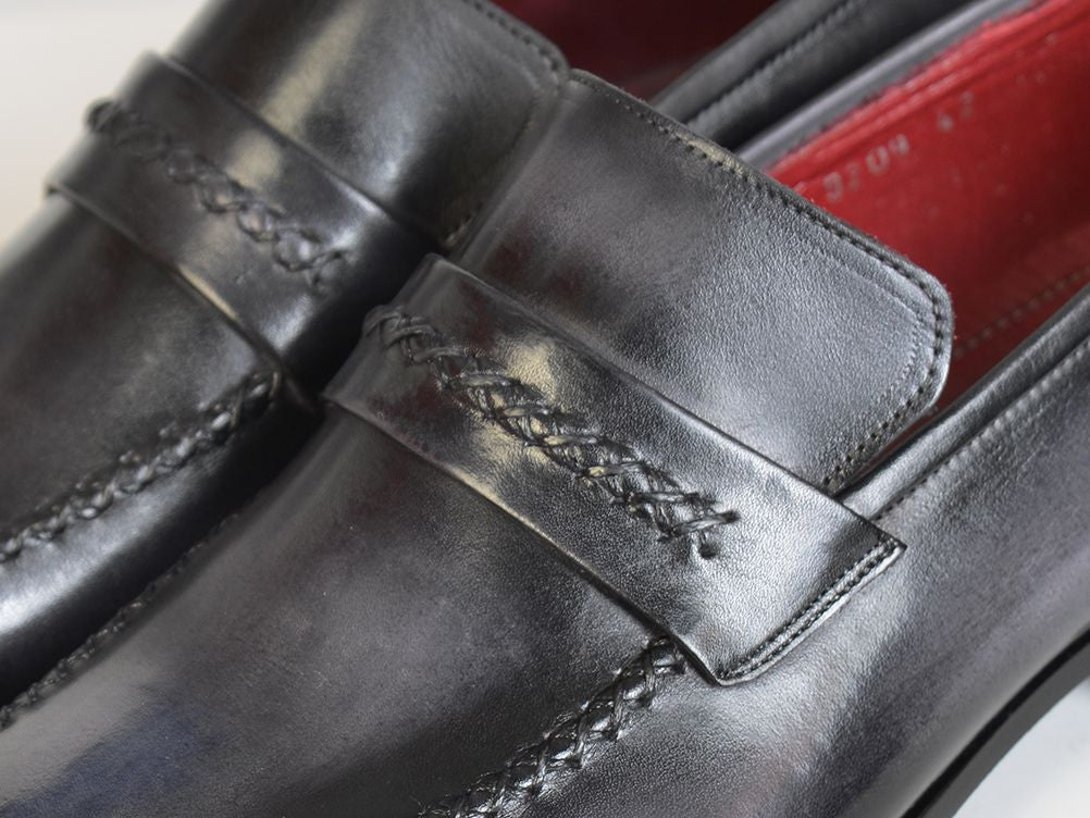 Paul Parkman Gray & Black Men's Loafers (ID#068-GRAY)