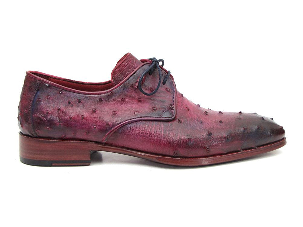 Paul Parkman Lilac Genuine Ostrich Derby Shoes (ID#66CC44)