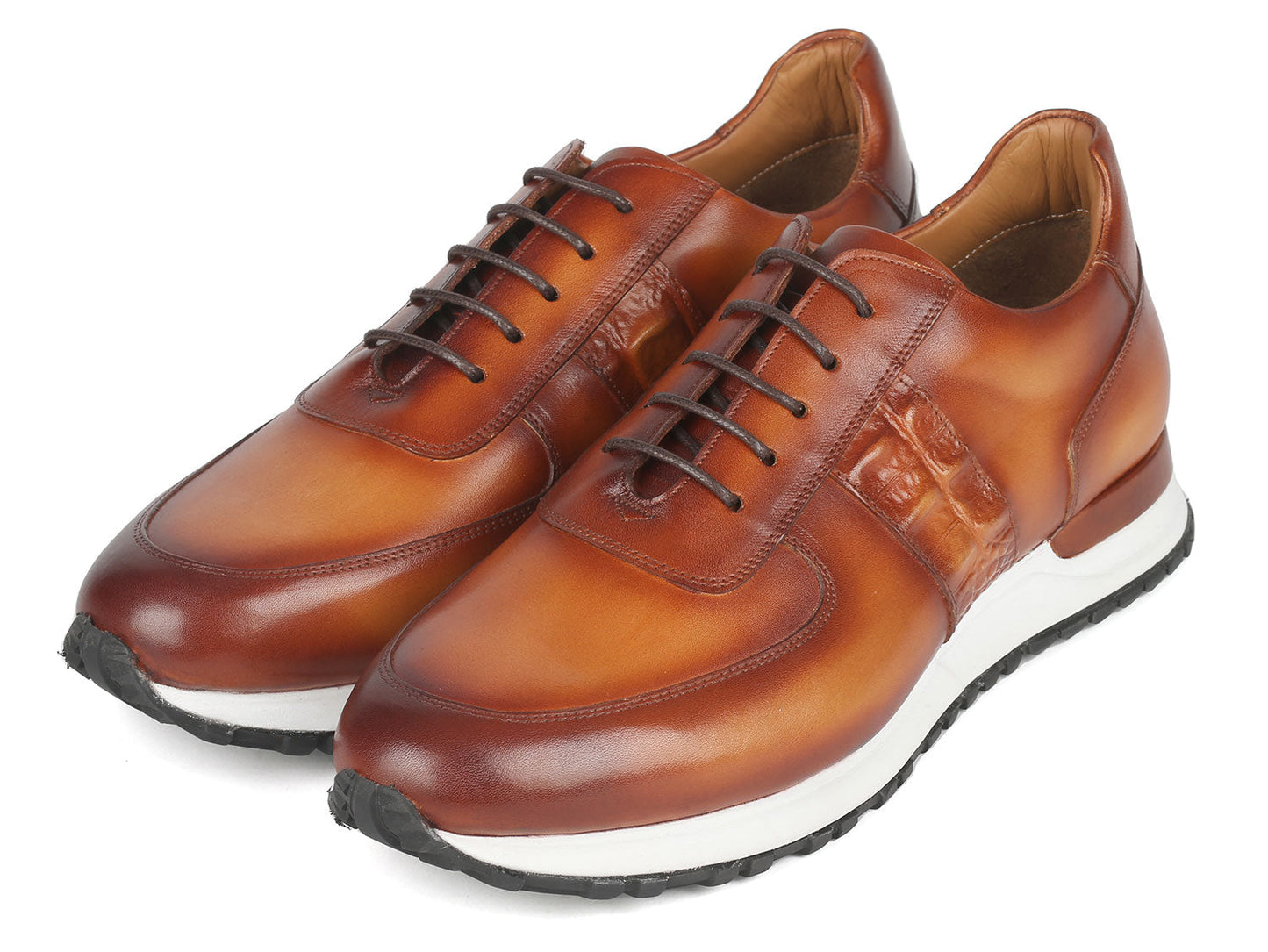 Paul Parkman Men's Brown Hand-Painted Sneakers (ID#LP208BRW)