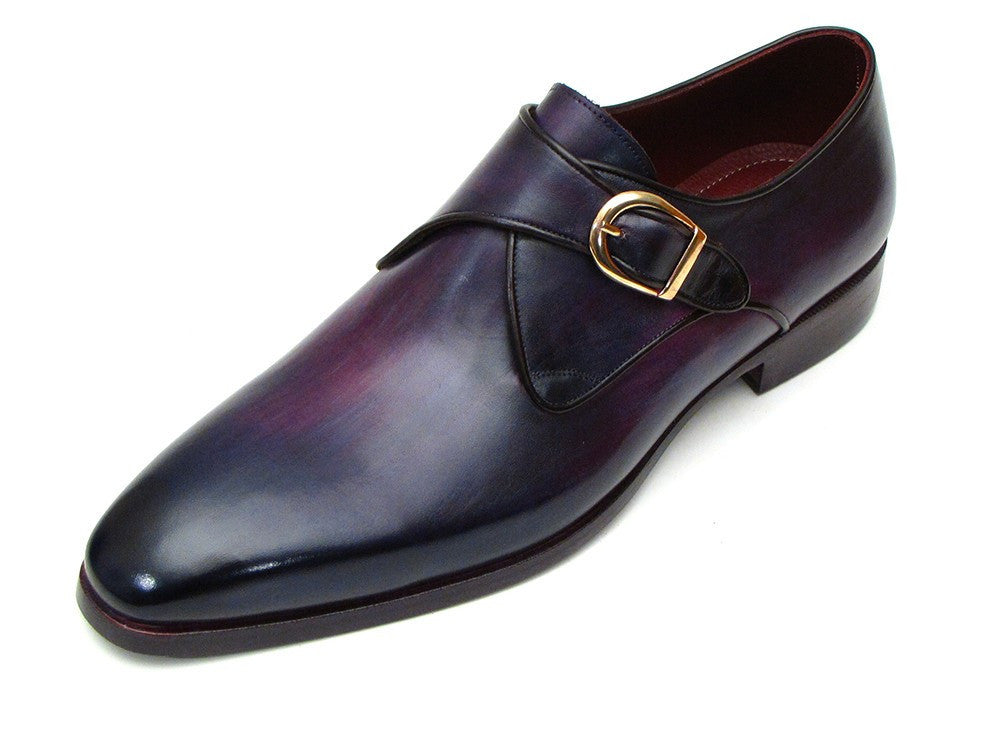 Paul Parkman Single Monkstrap Shoes Purple Leather (ID#DW754T)
