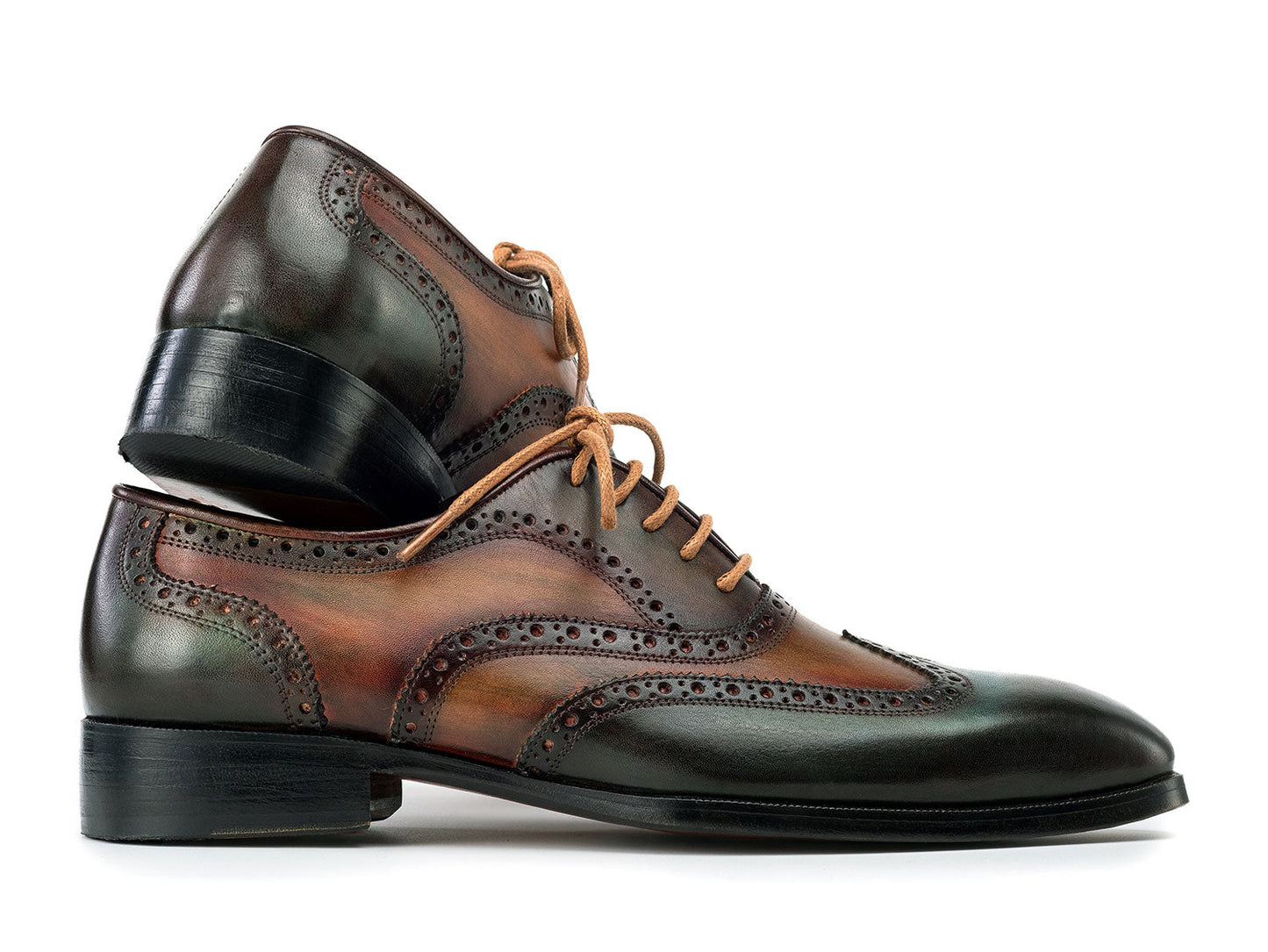 Paul Parkman Wintip Oxfords Green Handpainted Calfskin (ID#228-GRN)
