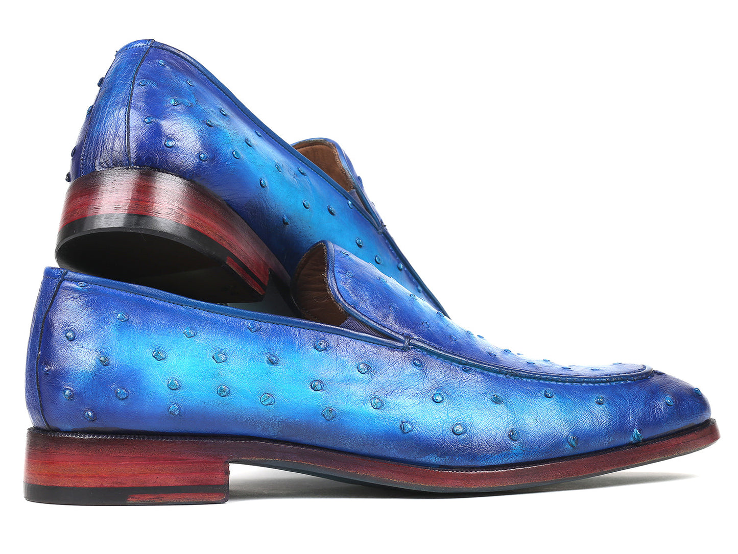 Paul Parkman Genuine Ostrich Loafers Ocean Blue (ID#73954-BLU)